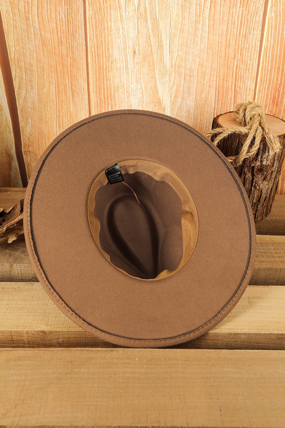 Brown Western Patchwork Flat Brim Cowboy Woven Hat - Hero 'n Siren