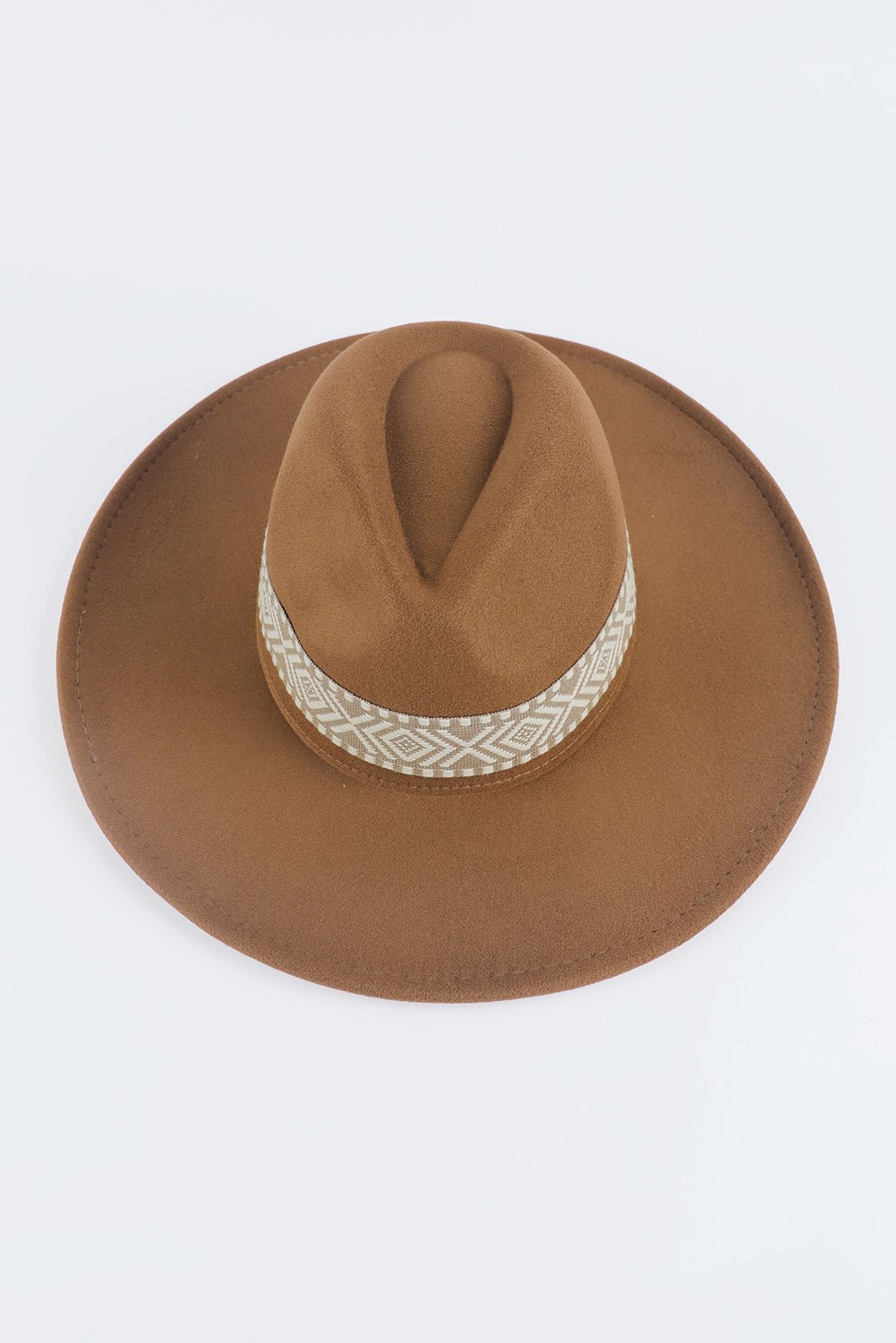 Brown Western Patchwork Flat Brim Cowboy Woven Hat - Hero 'n Siren