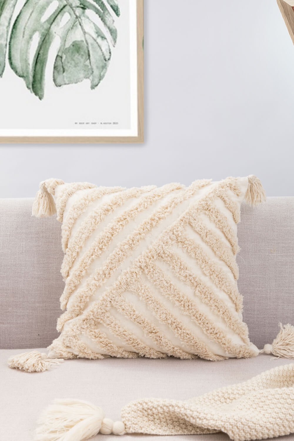 Fringe Trim Decorative Throw Pillow Case - Hero 'n Siren