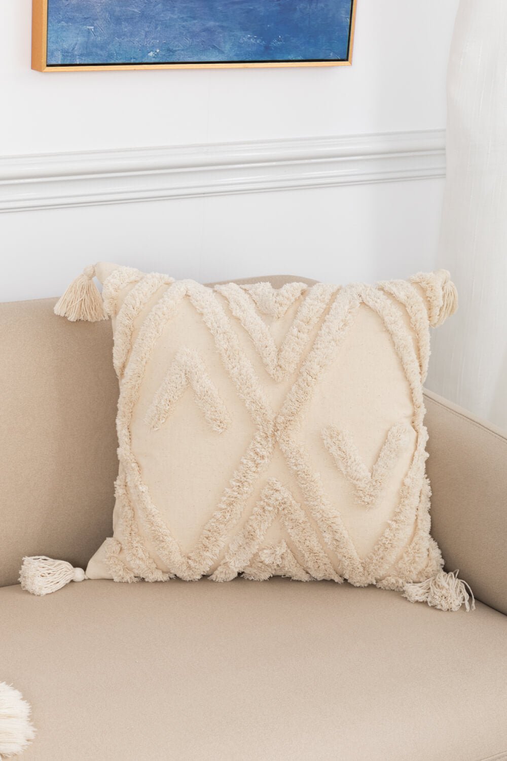 Fringe Trim Decorative Throw Pillow Case - Hero 'n Siren