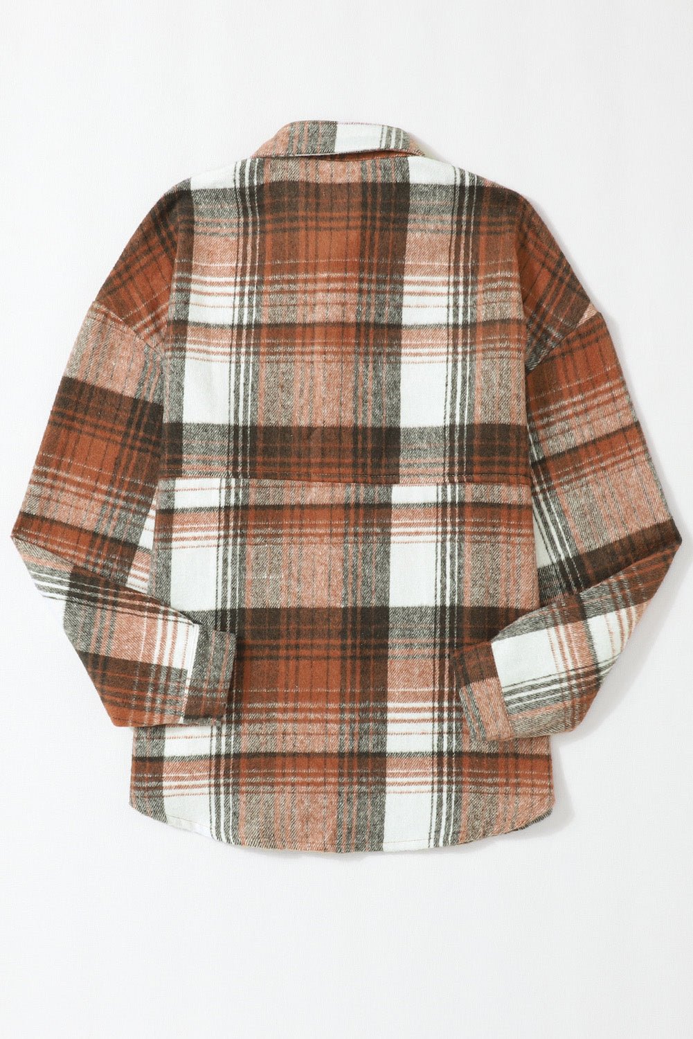 Gold Flame & Grey Plaid Button Up Collared Flannel Shacket - Hero 'n Siren