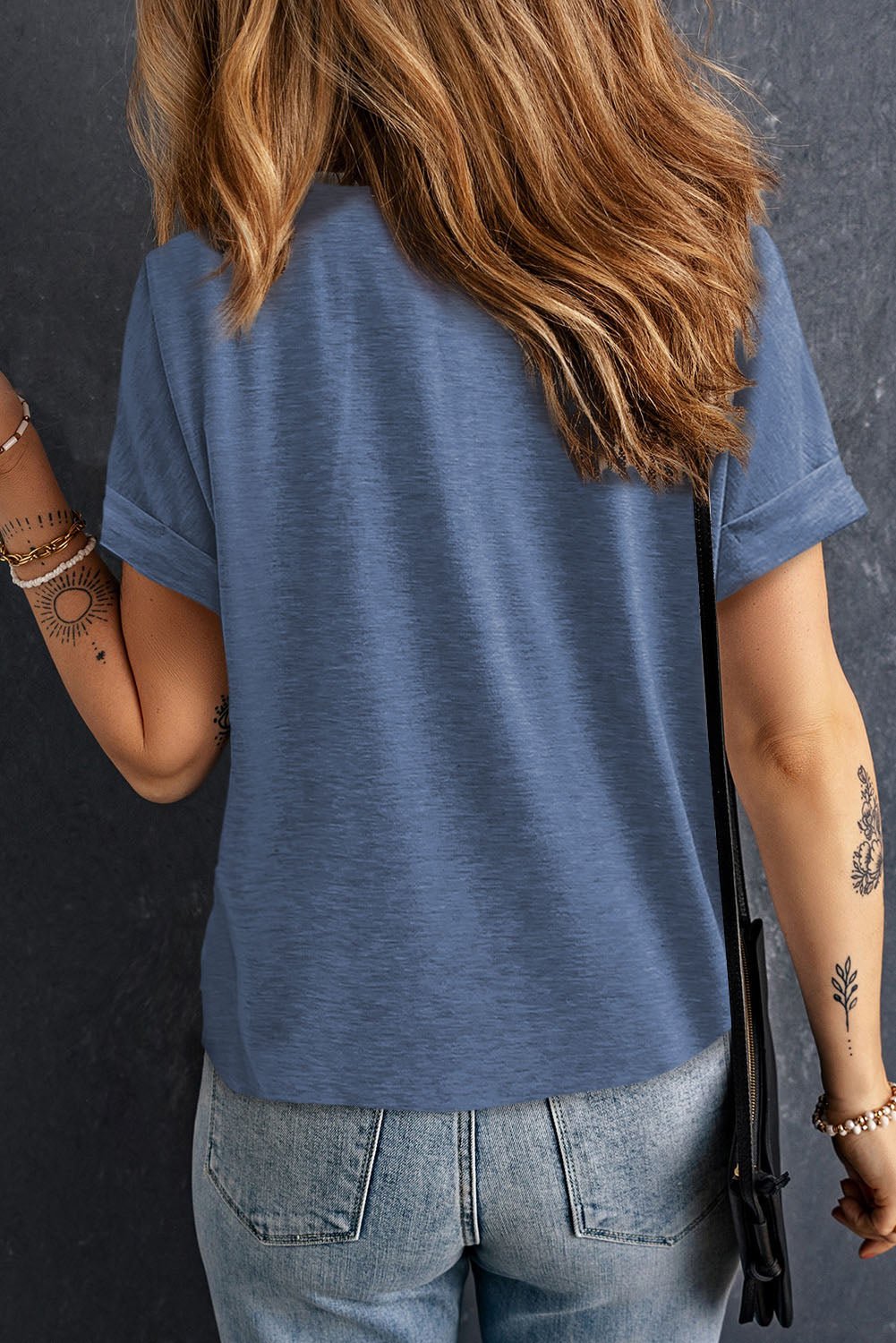 Grey Button V Neck Casual T Shirt - Hero 'n Siren