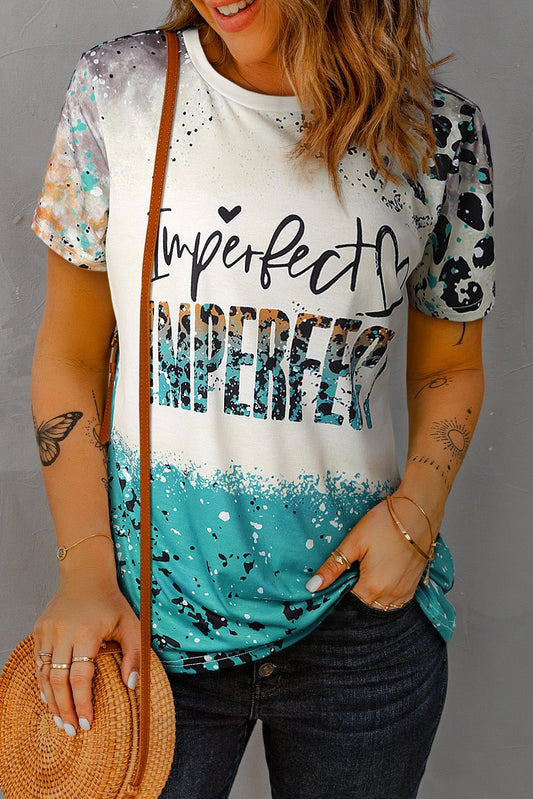 Sky Blue IMPERFECT Letters Graphic Tee - Hero 'n Siren